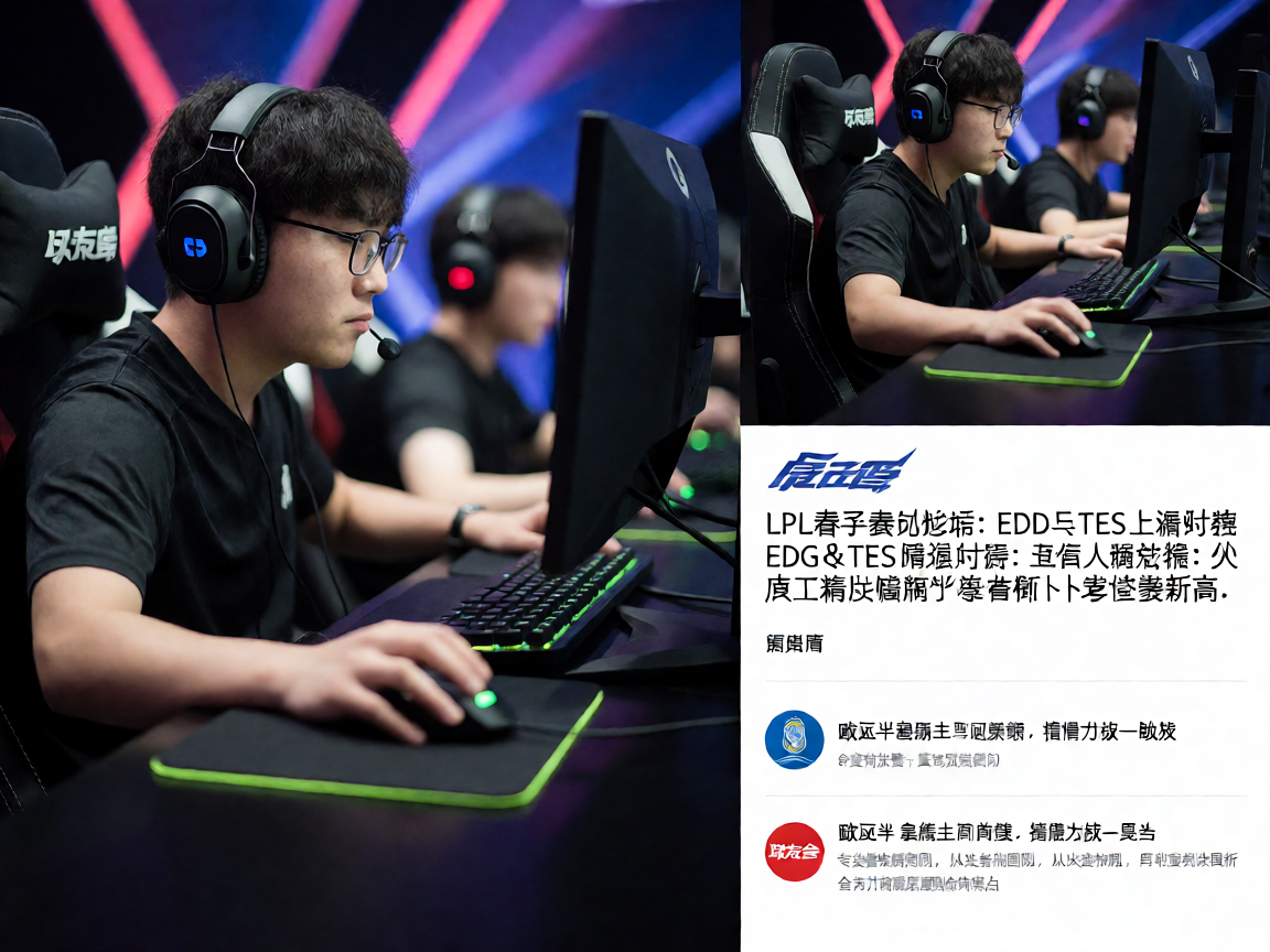电竞赛事LPL春季赛现场,选手在赛场上专注操作